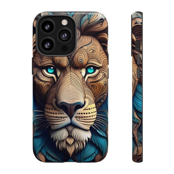 Wood Lion Art iPhone | Google Pixel - Cell Phone Tough Cases - Image 29