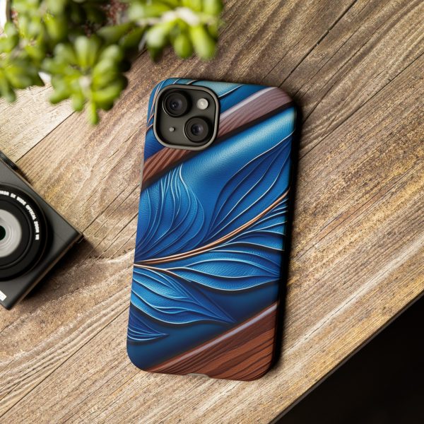 Blue Leather iPhone | Samsung | Samsung Galaxy | Google Pixel - Cell Phone Tough Cases - Image 170