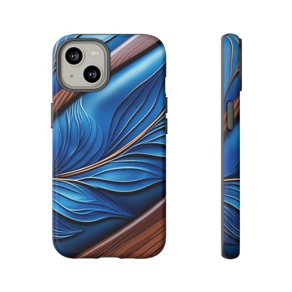 Blue Leather iPhone | Samsung | Samsung Galaxy | Google Pixel - Cell Phone Tough Cases - Image 94