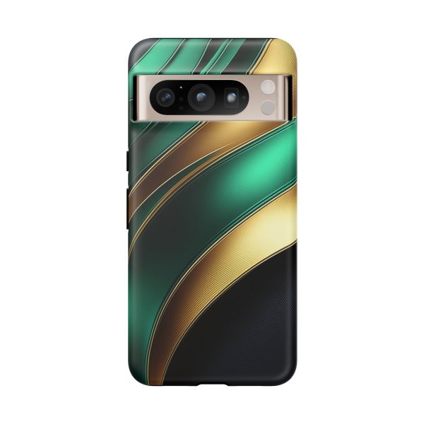 Green and Gold iPhone | Samsung | Samsung Galaxy | Google Pixel - Cell Phone Tough Cases - Image 220