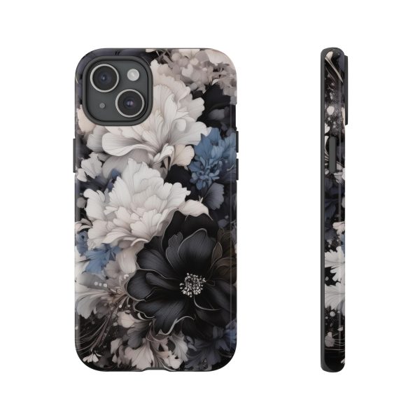 Black and White Flowers iPhone | Samsung | Samsung Galaxy | Google Pixel - Cell Phone Tough Cases - Image 167