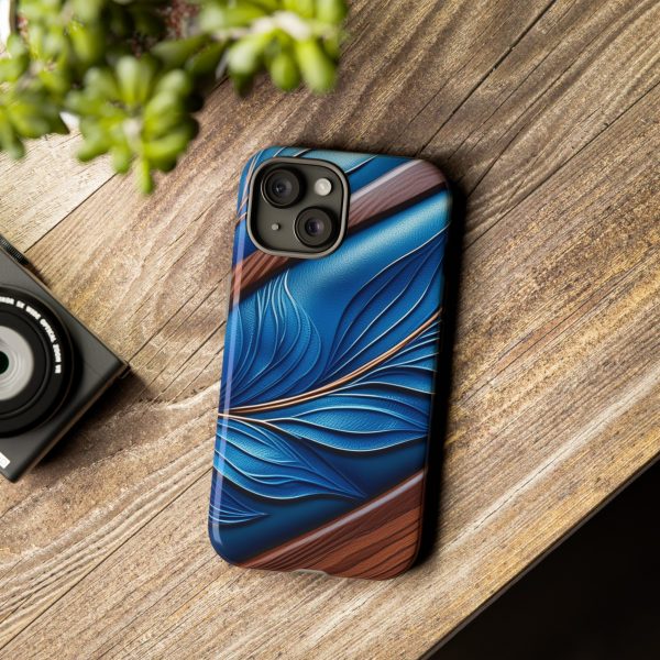 Blue Leather iPhone | Samsung | Samsung Galaxy | Google Pixel - Cell Phone Tough Cases - Image 161