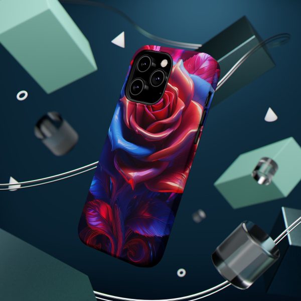 Red and Blue Rose- Custom Magnetic Tough Case for iPhone - Dual Layer Protection with MagSafe® Compatibility - Matte or Glossy Finish - Image 38