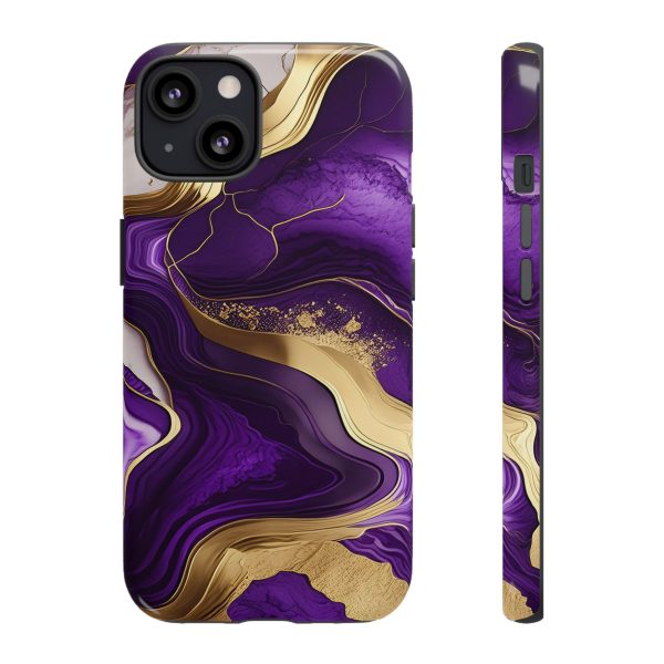 Purple and Gold iPhone | Samsung | Samsung Galaxy | Google Pixel - Cell Phone Tough Cases - Image 37