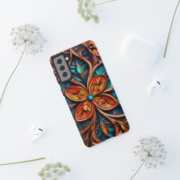 Wood Grain Flower iPhone | Samsung | Samsung Galaxy | Google Pixel - Cell Phone Tough Cases - Image 56