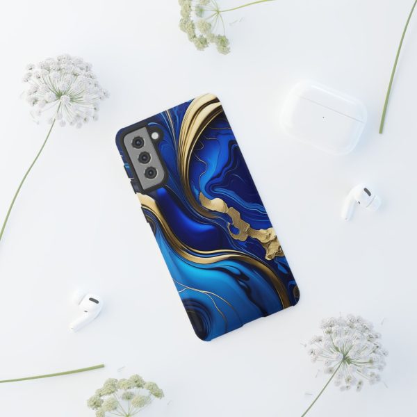 Royal Blue and Gold iPhone | Samsung | Samsung Galaxy | Google Pixel - Cell Phone Tough Cases - Image 54