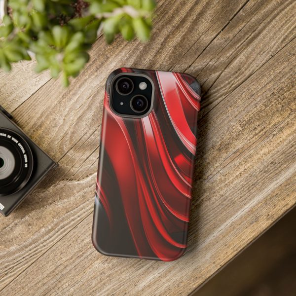 Red and Black Custom Magnetic Tough Case for iPhone - Dual Layer Protection with MagSafe® Compatibility - Matte or Glossy Finish - Image 90