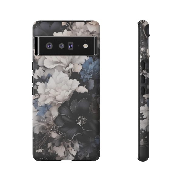 Black and White Flowers iPhone | Samsung | Samsung Galaxy | Google Pixel - Cell Phone Tough Cases - Image 157