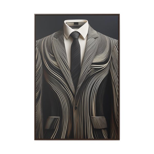 Black Suit Abstract Gallery Canvas Wraps, Vertical Frame - Image 46