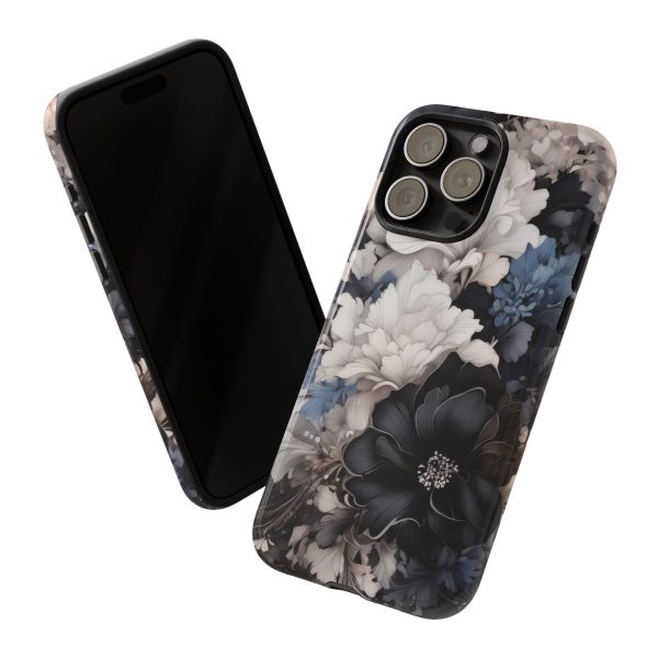 Black and White Flowers iPhone | Samsung | Samsung Galaxy | Google Pixel - Cell Phone Tough Cases - Image 180