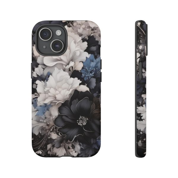 Black and White Flowers iPhone | Samsung | Samsung Galaxy | Google Pixel - Cell Phone Tough Cases - Image 164