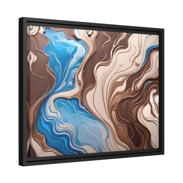 Brown and Teal Abstract BT3 Matte Canvas, Black Frame - Image 14