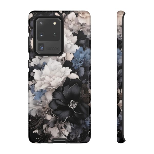 Black and White Flowers iPhone | Samsung | Samsung Galaxy | Google Pixel - Cell Phone Tough Cases - Image 27