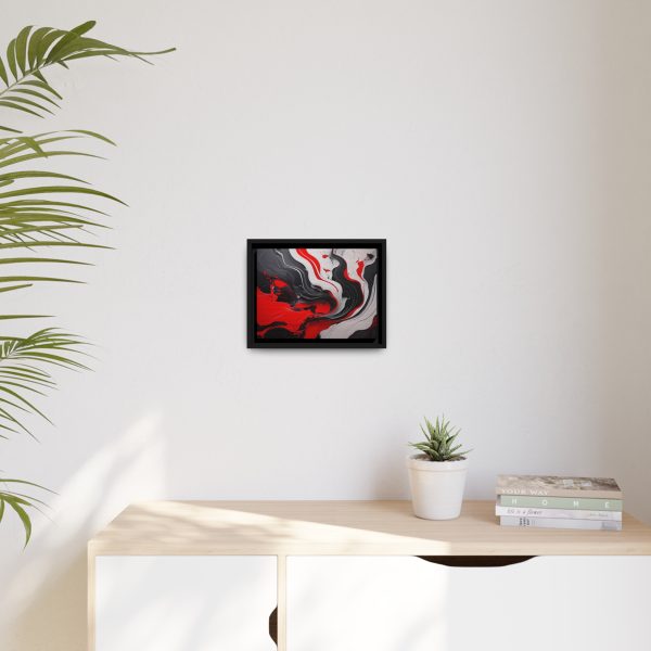 Red and Black Abstract 1 Matte Canvas, Black Frame - Image 3