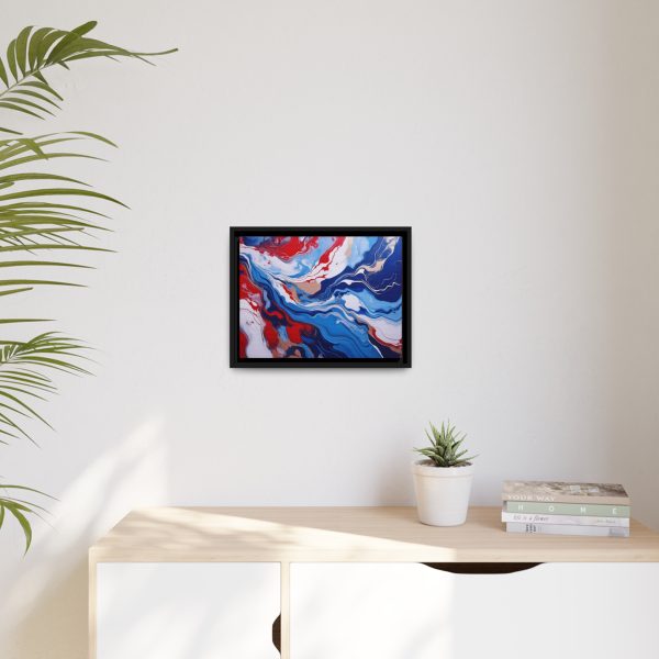 Red White and Blue TS2 Marble Matte Canvas, Black Frame - Image 11