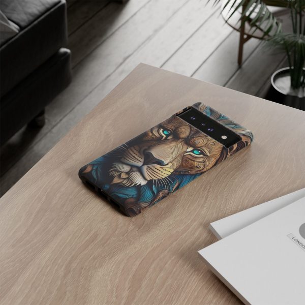 Wood Lion Art iPhone | Google Pixel - Cell Phone Tough Cases - Image 92