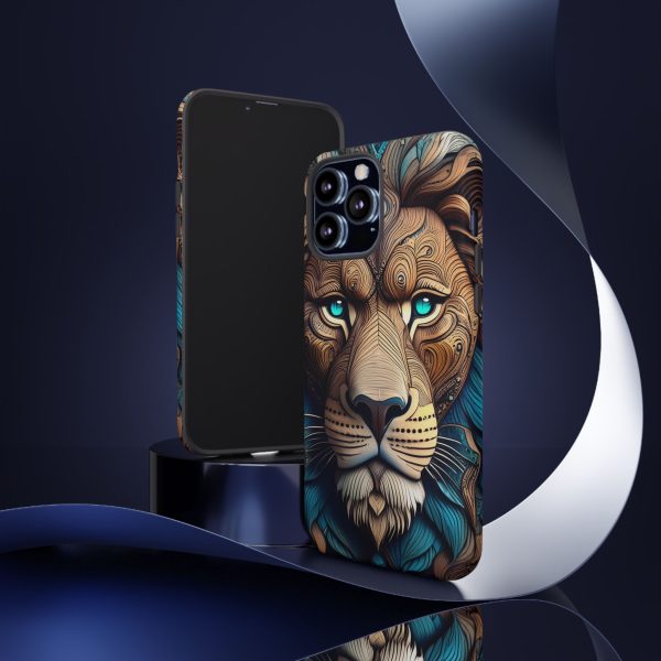 Wood Lion Art iPhone | Google Pixel - Cell Phone Tough Cases - Image 36