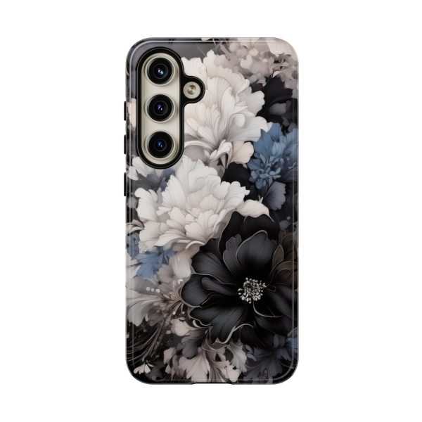 Black and White Flowers iPhone | Samsung | Samsung Galaxy | Google Pixel - Cell Phone Tough Cases - Image 185