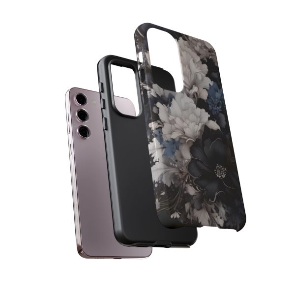 Black and White Flowers iPhone | Samsung | Samsung Galaxy | Google Pixel - Cell Phone Tough Cases - Image 131