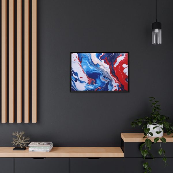 Red White and Blue TS1 Marble Matte Canvas, Black Frame - Image 24