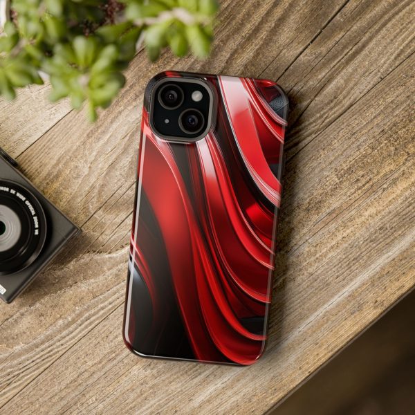 Red and Black Custom Magnetic Tough Case for iPhone - Dual Layer Protection with MagSafe® Compatibility - Matte or Glossy Finish - Image 105