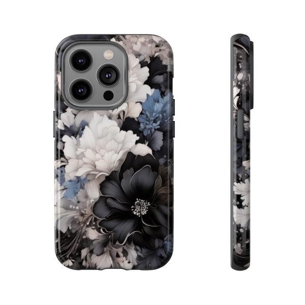 Black and White Flowers iPhone | Samsung | Samsung Galaxy | Google Pixel - Cell Phone Tough Cases - Image 97