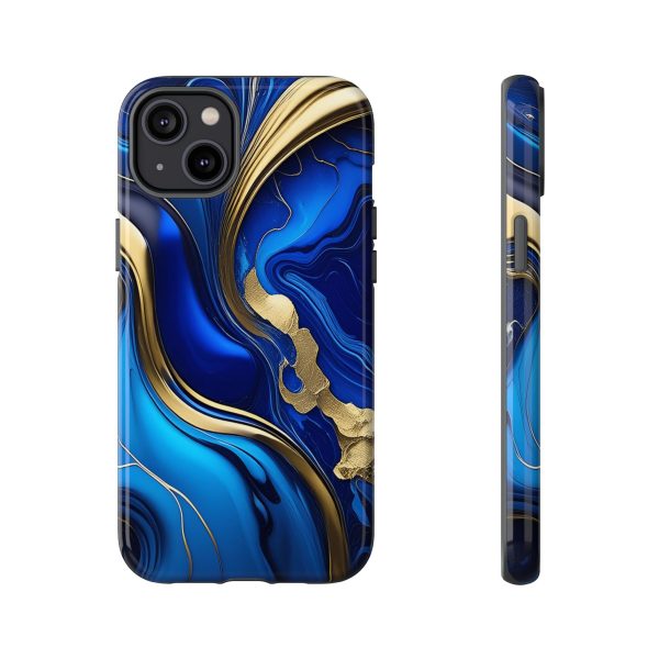 Royal Blue and Gold iPhone | Samsung | Samsung Galaxy | Google Pixel - Cell Phone Tough Cases - Image 105