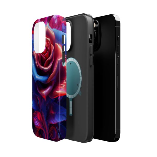 Red and Blue Rose- Custom Magnetic Tough Case for iPhone - Dual Layer Protection with MagSafe® Compatibility - Matte or Glossy Finish - Image 32