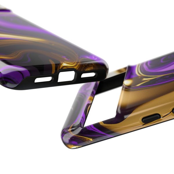 Purple and Gold Liquid iPhone | Samsung | Samsung Galaxy | Google Pixel - Cell Phone Tough Cases - Image 222