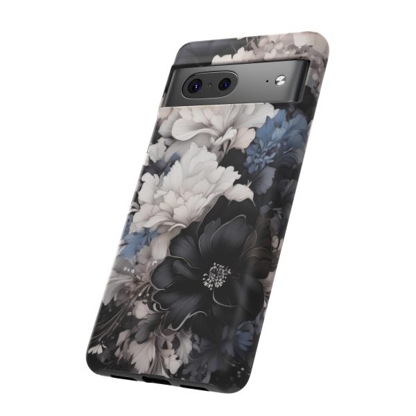 Black and White Flowers iPhone | Samsung | Samsung Galaxy | Google Pixel - Cell Phone Tough Cases - Image 150