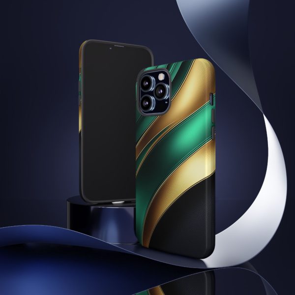 Green and Gold iPhone | Samsung | Samsung Galaxy | Google Pixel - Cell Phone Tough Cases - Image 46