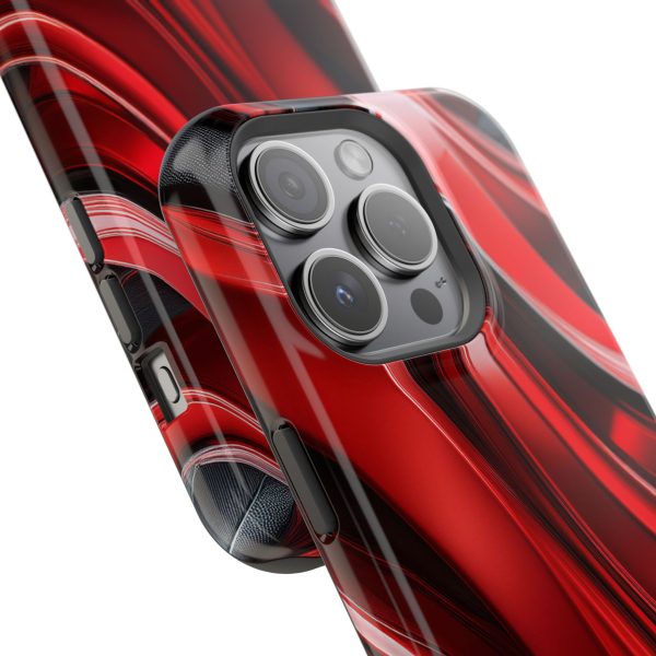 Red and Black Custom Magnetic Tough Case for iPhone - Dual Layer Protection with MagSafe® Compatibility - Matte or Glossy Finish - Image 93