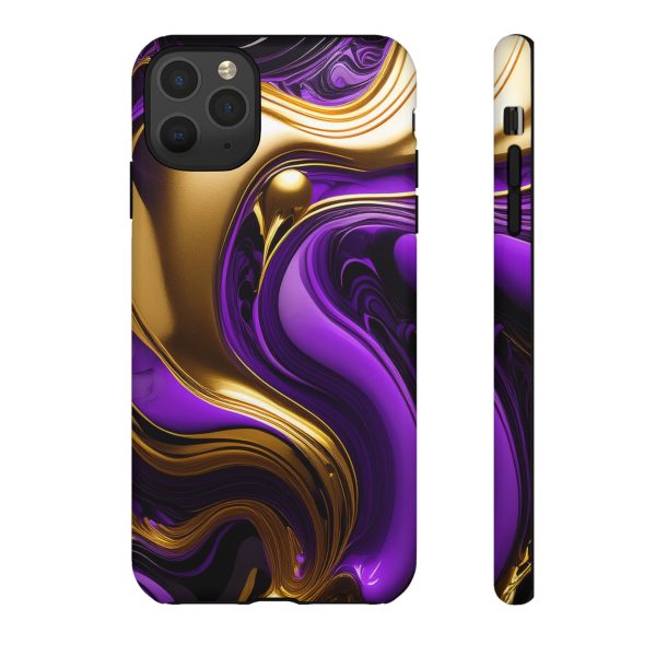 Purple and Gold Liquid iPhone | Samsung | Samsung Galaxy | Google Pixel - Cell Phone Tough Cases - Image 24