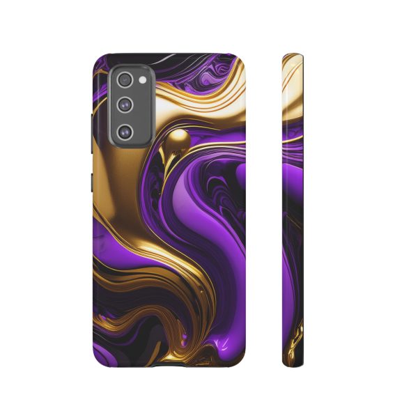 Purple and Gold Liquid iPhone | Samsung | Samsung Galaxy | Google Pixel - Cell Phone Tough Cases - Image 69