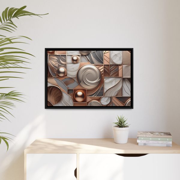 Neutral Colors Abstract Matte Canvas, Black Frame - Image 23