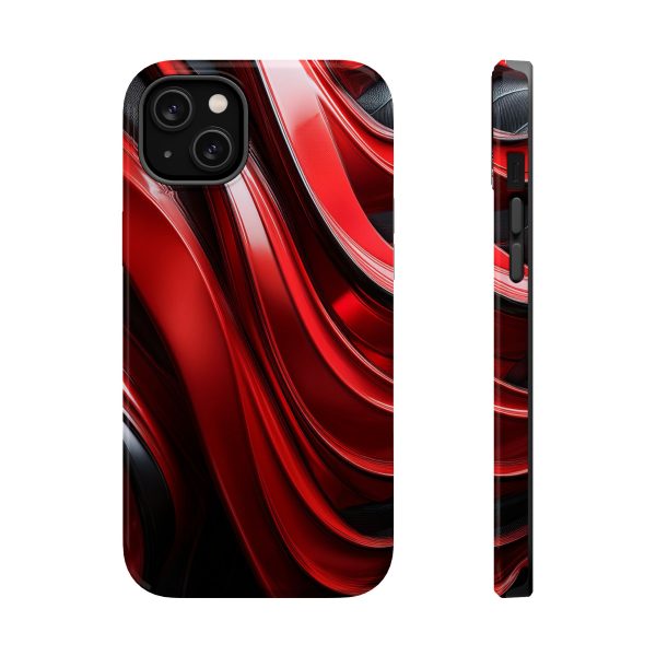 Red and Black Custom Magnetic Tough Case for iPhone - Dual Layer Protection with MagSafe® Compatibility - Matte or Glossy Finish - Image 21