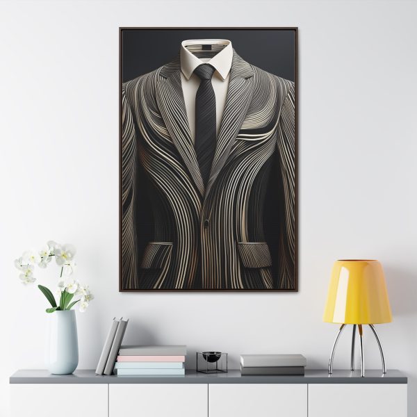 Black Suit Abstract Gallery Canvas Wraps, Vertical Frame - Image 49