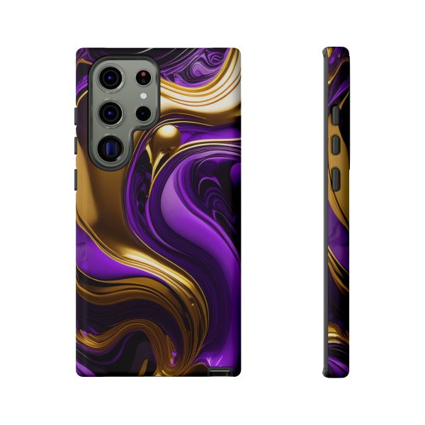 Purple and Gold Liquid iPhone | Samsung | Samsung Galaxy | Google Pixel - Cell Phone Tough Cases - Image 137