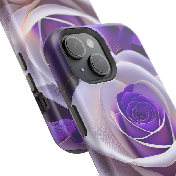 Purple and White Custom Magnetic Tough Case for iPhone - Dual Layer Protection with MagSafe® Compatibility - Matte or Glossy Finish - Image 88