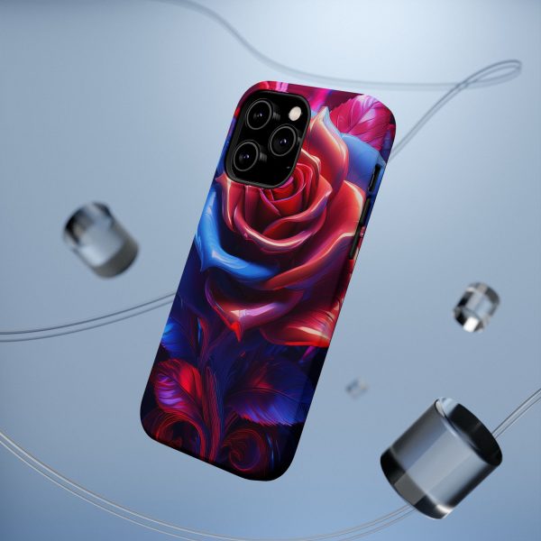 Red and Blue Rose- Custom Magnetic Tough Case for iPhone - Dual Layer Protection with MagSafe® Compatibility - Matte or Glossy Finish - Image 40