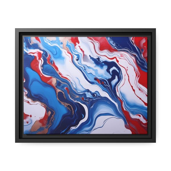 Red White and Blue TS3 Marble Matte Canvas, Black Frame - Image 5