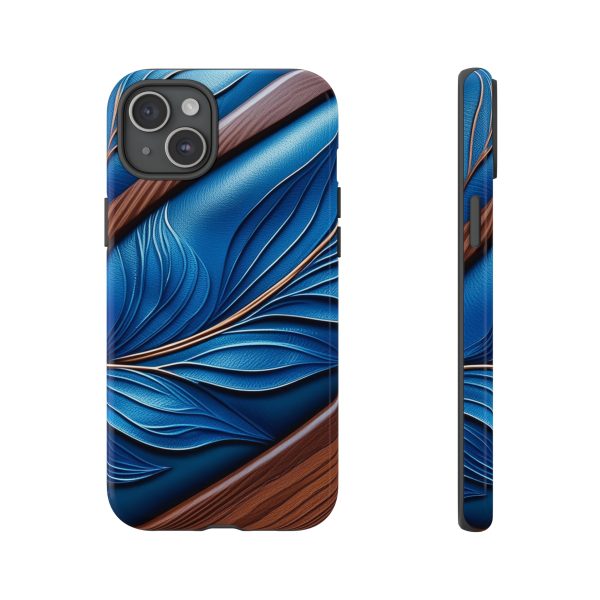 Blue Leather iPhone | Samsung | Samsung Galaxy | Google Pixel - Cell Phone Tough Cases - Image 168