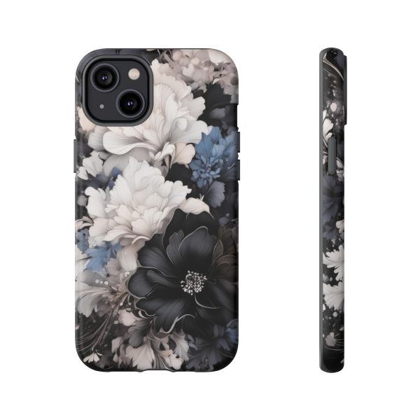 Black and White Flowers iPhone | Samsung | Samsung Galaxy | Google Pixel - Cell Phone Tough Cases - Image 109