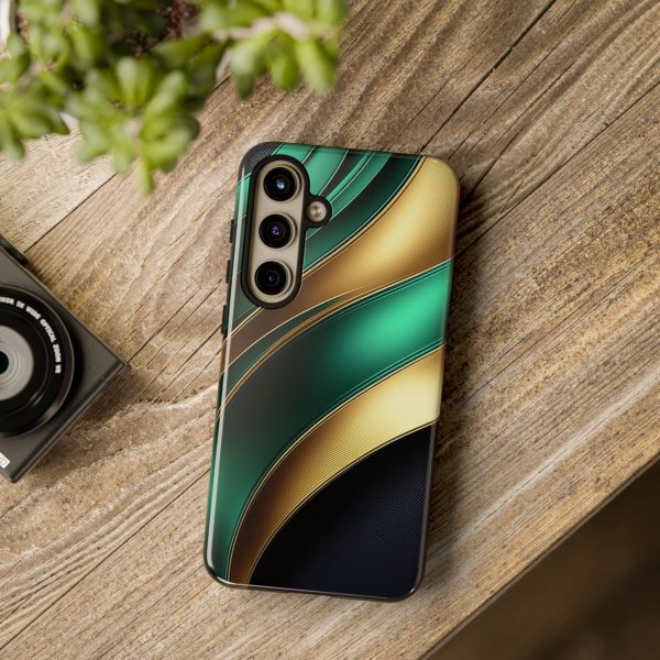 Green and Gold iPhone | Samsung | Samsung Galaxy | Google Pixel - Cell Phone Tough Cases - Image 199