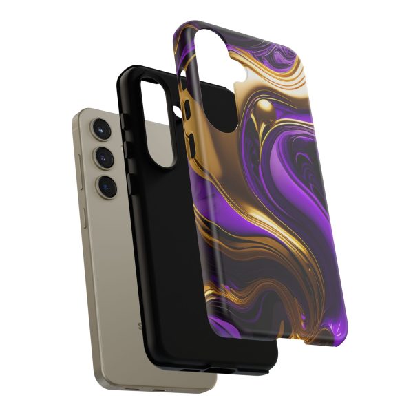 Purple and Gold Liquid iPhone | Samsung | Samsung Galaxy | Google Pixel - Cell Phone Tough Cases - Image 193