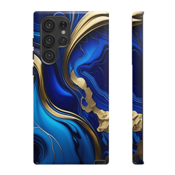 Royal Blue and Gold iPhone | Samsung | Samsung Galaxy | Google Pixel - Cell Phone Tough Cases - Image 85