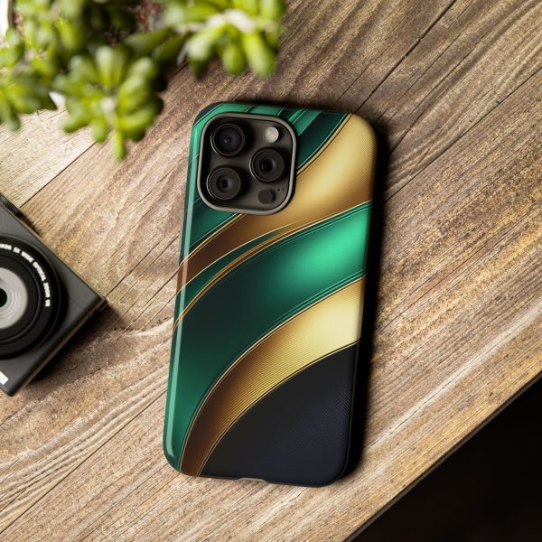 Green and Gold iPhone | Samsung | Samsung Galaxy | Google Pixel - Cell Phone Tough Cases - Image 181