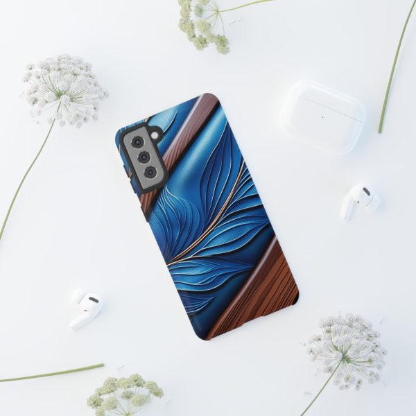 Blue Leather iPhone | Samsung | Samsung Galaxy | Google Pixel - Cell Phone Tough Cases - Image 53