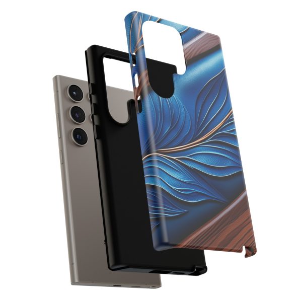 Blue Leather iPhone | Samsung | Samsung Galaxy | Google Pixel - Cell Phone Tough Cases - Image 214