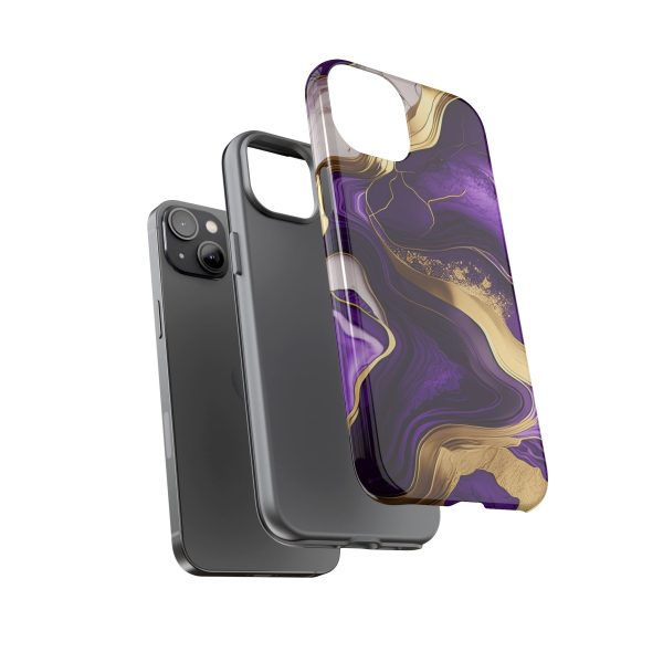 Purple and Gold iPhone | Samsung | Samsung Galaxy | Google Pixel - Cell Phone Tough Cases - Image 107